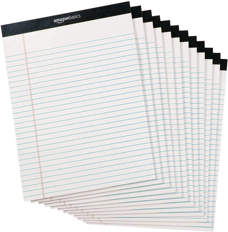 Legal/Wide Ruled 81/2 by 113/4 Legal Pad White (50 Sheet Paper Pads