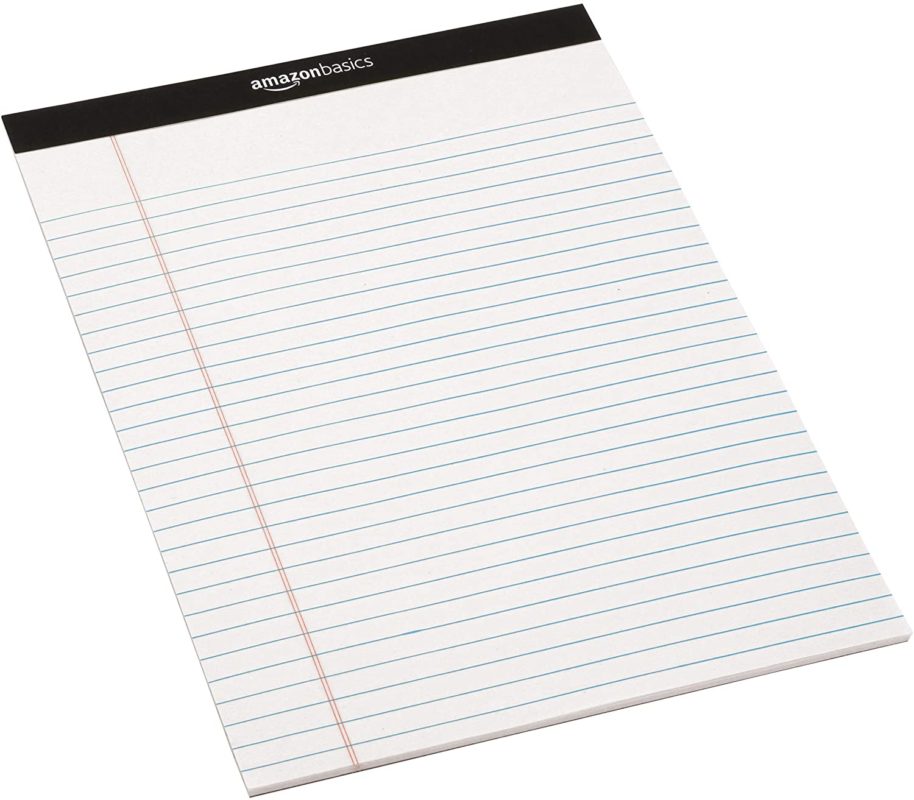Legal/Wide Ruled 81/2 by 113/4 Legal Pad White (50 Sheet Paper Pads
