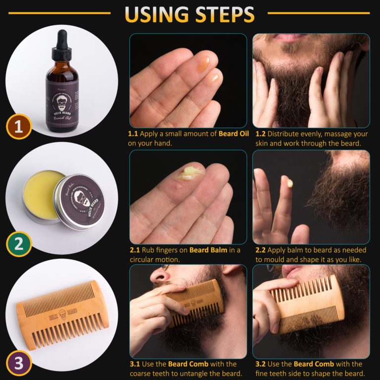UPGRADED Beard Grooming Kit for Men Grow a Bushy Beard Care Set with